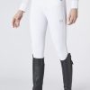 Donne Vestrum | Pantaloni Da Equitazione Alba Da Donna Con Grip Al Ginocchio Bianco Ottico