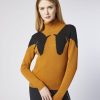 Donne Vestrum | Maglione Dolcevita Da Donna Corona Curcuma/Nero