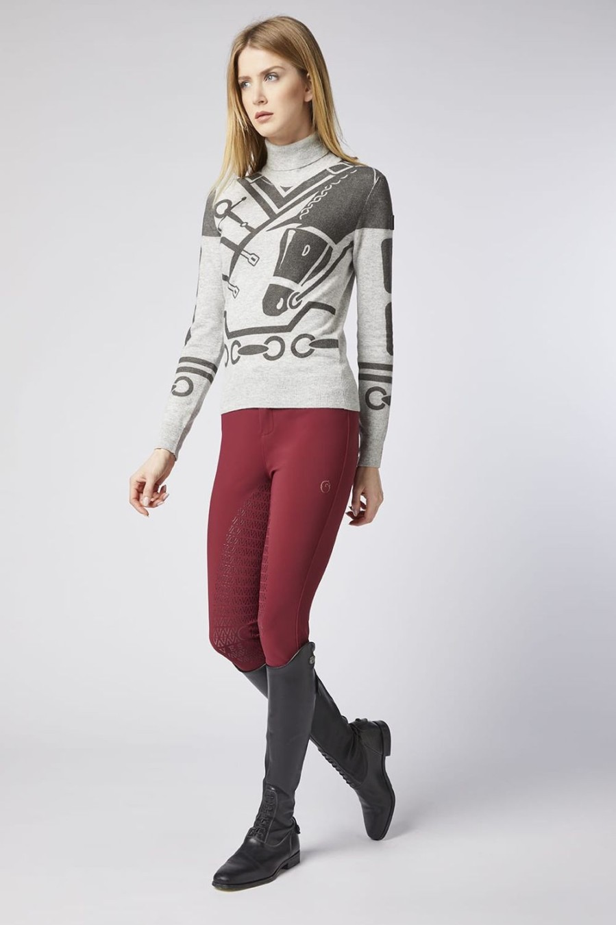 Donne Vestrum | Maglione Dolcevita Da Donna Di Gaiss Beige/Nero