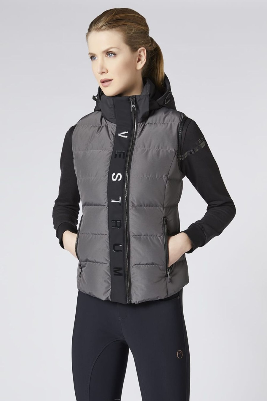 Donne Vestrum | Gilet Da Donna Brez Grigio Scuro