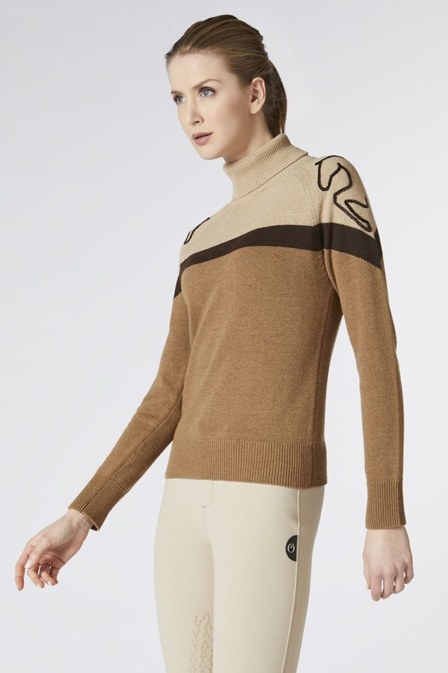 Donne Vestrum | Maglia Da Donna In Camoscio Con Dolcevita Beige/Corten