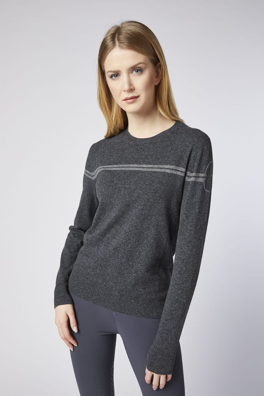 Donne Vestrum | Maglione Girocollo Da Donna Prantach Grigio Scuro/Grigio Medio